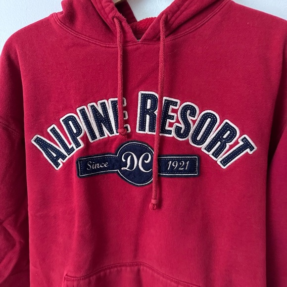 Alpine Resort Door County Wisconsin red hooded sweatshirt Size Large - Picture 2 of 5